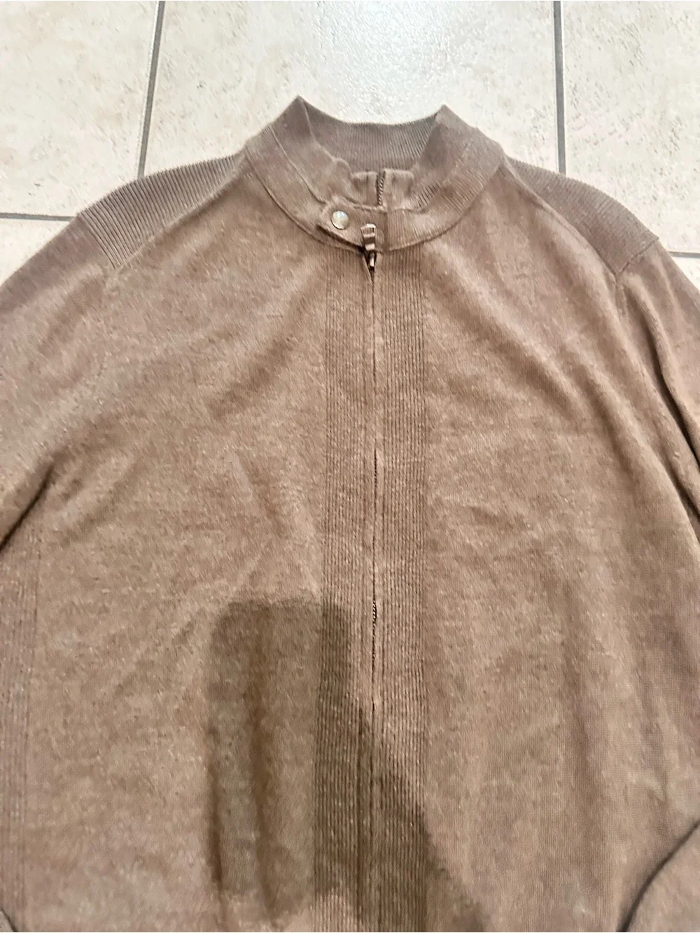 Banana Republic Extra Fine Merino Men's Full-Zip Mock Neck Sweater Jacket L